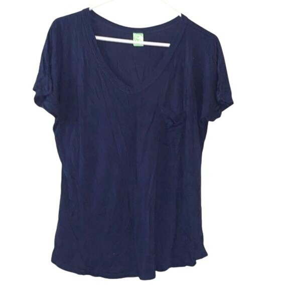 Honeydew Womens V-Neck Short Sleeve T-Shirt Navy Blue Size L - Picture 1 of 10